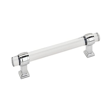 Amerock  Cabinet Pull  ClearPolished Chrome  5116 inch 128 mm Center to Center  Glacio  1 Pack  Drawer Pull  Drawer Handle  Cabinet Hardware