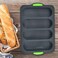 W WBLD Silicone Loaf PanNonStick Bread Pan for Baking French Hotdog DIY Cooking Bread Buns Baguette Tray Cake Mold for Homemade4 Cavity