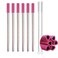 Amsthow Cute Metal Straws 6Pcs Heart Shaped Straws Reusable Stainless Steel Cute Flexible Portable Straw with Silicone Tip and Cleaning Brushes for Shakes Drinking Silver