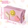 LieToi Preppy Patch Small Toiletry Bag Smile Lightning Heart PU Leather Portable Waterproof Makeup Cosmetic Bag Daily Use Storage Purse Travel Organizer Compliant Bag for Women Girls Gift Pink