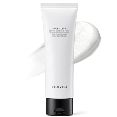 VIDIVICI Face Clear Perfect Cleansing Foam  Gentle Face Wash with Hyaluronic Acid and Moringa Seed Oil  Hydrating Foaming Cleanser  Soft Fluffy Foam 406oz