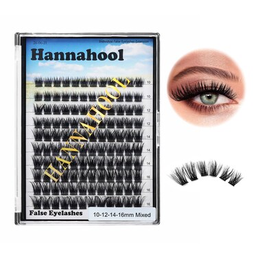Hannahool 120pcs D Curl Individual Wide Stem Cluster DIY Eye Lashes Extensions Mixed 10121416mm141618mm121416mm Makeup Dramatic Volume Lashes mixed 10121416mm