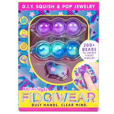 Just My Style Fidgiwear Cosmic DIY Squish  Pop Jewelry Create Your Own Fidget Jewelry Includes Squishy Charms  Fidget Toys Bracelet Making Kit for Girls Bead Kit for Kids Ages 6 7 8 9
