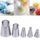Suuker Rose Flower Piping Tips Set Stainless Steel Chrysanthemum Nozzles Crinkle Cream Laminating Nozzle Cupcake Pastry Tool For Decorating Cake Tulip Pastry Nozzle Baking Forms Pastry 5 Pieces