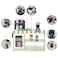 Teamson Kids Cashier Austin Interactive Wooden Play Market Stand with Lights and Sounds Manual Conveyor Belt Register and Display Spaces Green and White Dcor on Natural Wood