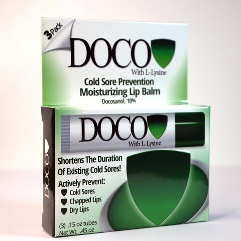 DocoShield Lip Balm wDocosanol and Lysine 3Pack