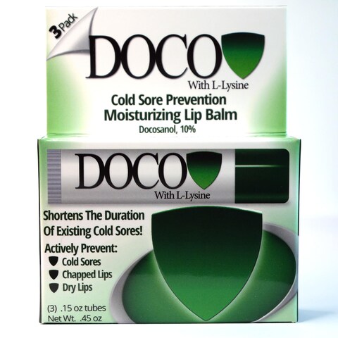 DocoShield Lip Balm wDocosanol and Lysine 3Pack