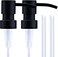 AUNRGO Black Soap Dispenser Pump Replacement  Matte 304 Stainless Steel Hand Soap and Lotion Dispenser Pumps Replacement for Regular Glass Mouth Bottles Standard 28400 Neck Size
