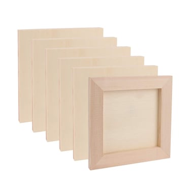 Wood Canvas Boards for Painting Dedoot 6 Pcs 47 Square Unfinished Wood Painting Board 02 Deep Cradle Birch Wood Paint Pouring Panel Boards for Painting Art  Craft