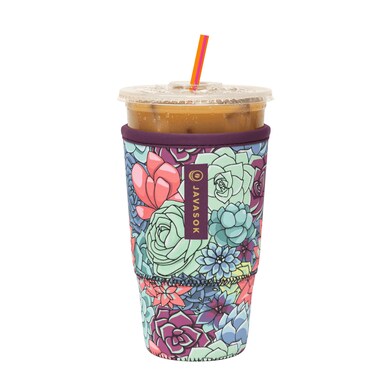 Sok It Java Sok Iced Coffee  Cold Soda Insulated Neoprene Cup Sleeve Succulents Large 3032oz
