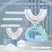 U Shaped Toothbrush  for Kids Manual Whole Mouth Toddler Toothbrush Age 24 5 6  up Food Grade Soft Silicone Brush 360 Oral Teeth Cleaning Good for Dental Health 2 Blue
