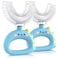 U Shaped Toothbrush  for Kids Manual Whole Mouth Toddler Toothbrush Age 24 5 6  up Food Grade Soft Silicone Brush 360 Oral Teeth Cleaning Good for Dental Health 2 Blue