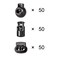 Huture 150PCS DIY Plastic Spring Buckle Loaded Fasteners Dual Hole Cord Locks Bungee Rope Toggle Stopper Buttons Fastener for Lanyard Luggage Clothing Backpack Sportwear Shoelace Tent Black
