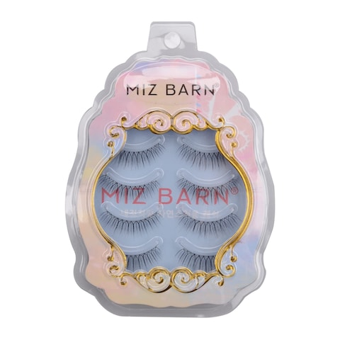 Miz Barn Daily Natural Look False Eyelashes 4 Pairs Natural Soft Lightweight Comfortable Short Lashes Luxurious Clear Band Handmade False EyelashesM12