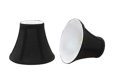 Aspen Creative 300342A Small Bell Shape Chandelier ClipOn Lamp Shade Set 2 Pack Transitional Design in Black 6 bottom width 3 x 6 x 5