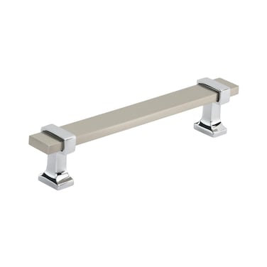 Amerock  Cabinet Pull  Satin NickelPolished Chrome  5116 inch 128 mm Center to Center  Overton  1 Pack  Drawer Pull  Drawer Handle  Cabinet Hardware