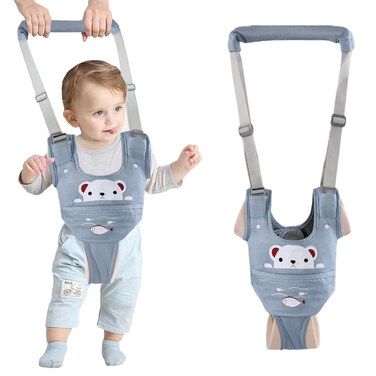 Ocanoiy Baby Walking Harness Handheld Baby Walker Assistant Belt Adjustable Toddler Infant Walker Safety Harnesses Standing Up Walking Learning Helper with Detachable Crotch for 924 Month Old Blue