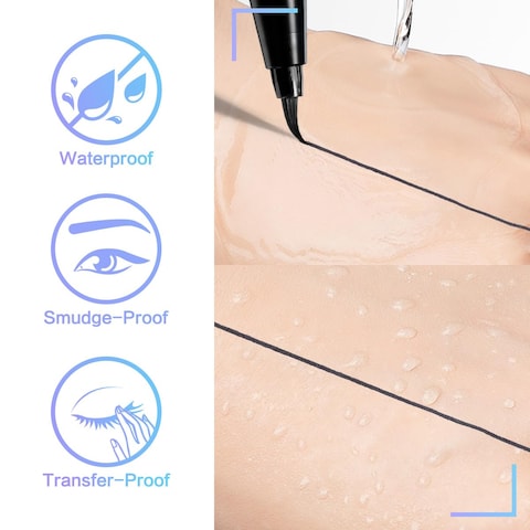 CARSLAN Liquid Eyeliner Black Eyeliner Liquid Liner 12H Longlasting Eyeliners Waterproof  Smudgeproof High Pigmented Eyeliners for Eye Makeup Black