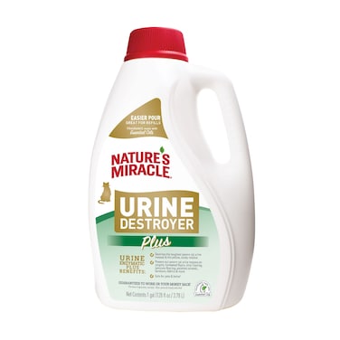 Natures Miracle Urine Destroyer Plus for Cats Enzymatic Formula for Severe Cat Urine Stains 1 gal