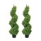 momoplant Artificial Boxwood Plant Topiary Tree 35inch Fake Feaux Spiral Plants Green Outdoor Indoor Home Office Porch Set of 2 3ft