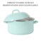 Martha Stewart Thayer 64Quart Enamel On Steel Scratch Resistant Dutch Oven wLid  Martha Blue Induction Safe