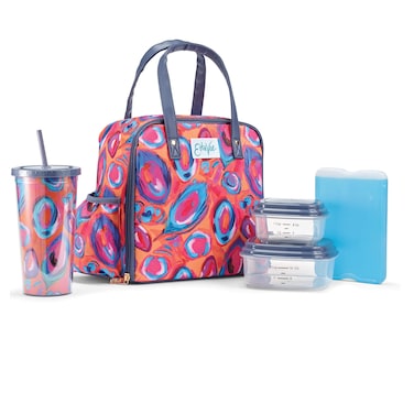 Fit  Fresh Lunch Bag For Women Insulated Womens Lunch Bag For Work Leakproof  StainResistant Large Lunch Box For Women With Containers Tumbler and Ice Pack Zipper Closure Wichita Bag Peacock