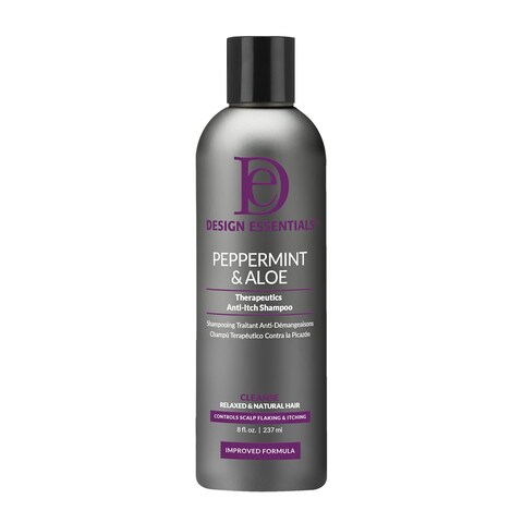 Design Essentials Peppermint  Aloe Therapeutics AntiItch Shampoo For Instant Scalp and Dandruff Relief  8 Oz