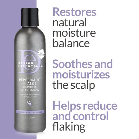 Design Essentials Peppermint  Aloe Therapeutics AntiItch Shampoo For Instant Scalp and Dandruff Relief  8 Oz