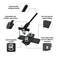 ChiButtons Button Maker Kit 25mm 1 Badge Press MachineB400  25mm Round Die Moulds  500 Set Button Components  Adjustable Circle Cutter BlackNew
