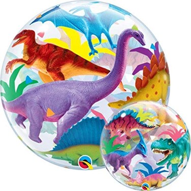 Bubble Balloon 22 Qualatex Colorful Dinosaurs Multicolor