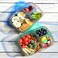 Youngever 7 Sets Bento Lunch Box Meal Prep Containers Reusable 3 Compartment Plastic Divided Food Storage Container Boxes