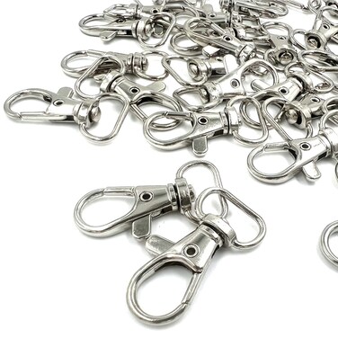 YIXISBest Pack of 60Pcs 30Pcs 360 Metal Swivel Trigger Snap Hooks Lobster Claw Clasps Large Keychain Hooks Swivel Clasps and 30Pcs D Rings for Lanyard and Sewing Projects 34 1 in ID Silver