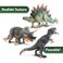 NKOK WowWorld Poseable Dinosaurs Playset Medium 3Pack Set TRex Triceratops Stegosaurus