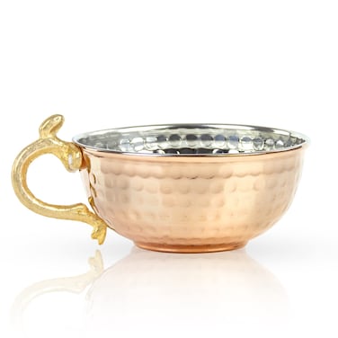 JAIRESTONE Copper Shaving Bowl and Cup  Turkish Hand Hammered Shaving Bowl  Safety Razor and Brush Holder  Traditional Shaving Cup  Lather Bowl for Shaving  Barbers Shop Utensil