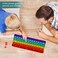 Push Toy Pop Bubble Fidget Sensory Toys Push It Pop Fidget Toys Rainbow Keyboard Shape Pop Silicone Popper Toy Anxiety Stress Reliever Relief Autism Learning Materials Game Gift for Kids Rainbow