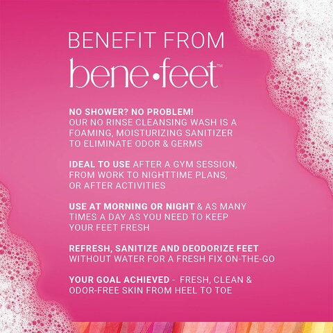 Benefeet Rapid Refresh No Rinse Cleansing Wash  Foam OnTheGo Formula Deodorizes Feet for Immediate Max Comfort Made wApple Cider Vinegar  Peppermint Oil 68 oz 1 Pack