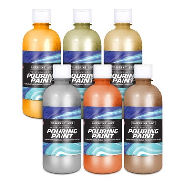 Sargent Art 269506 6ct Metallic 16oz Acrylic Pouring Paint Assorted