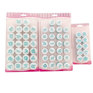 62pcs3 Sets Fondant Letter Cutters Alphabet  Numbers Fondant Cake Mold DIY Cookie Mold for biscuits fudge cake decoration DIY