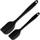 Silicone Spatula Set 2 Pcs Heat Resistant Rubber Spatula for Nonstick Cookware BPA Free Black