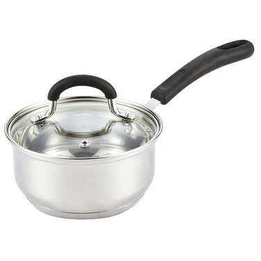Cook N Home Professional Stainless Steel Saucepan with Lid 1Quart Silver