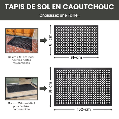 Envelor Anti Fatigue Rubber Floor Mat NonSlip Restaurant Mat for Floors Bar Drainage Mat Doormat Utility Garage Home Slip Pool Entry 24 x 36 Inches