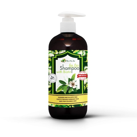 Vita A to Zee Tea Tree Oil Shampoo with Biotin 169 Fl Oz  Professional Formula for Dandruff Itchy and Dry Scalp  Moisturizing Damaged Hair  Anti Hair Loss with DHT Blockers for Men and Women