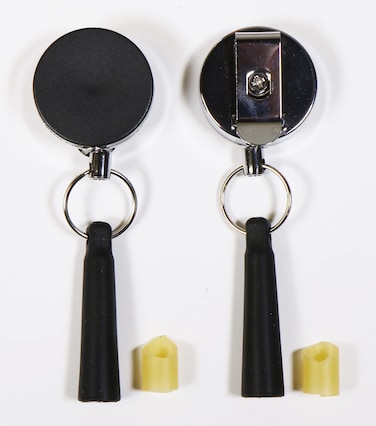 HEAVY DUTY Retractable Pencil and pen Reel with ADAPTOR for STANDARD PENCILS  PENS  CARPENTER PENCILS  MARKERS 2 Black