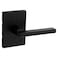 Kwikset Halifax Dummy Door Handle Single Sided Lever for Closets French Double Doors and Pantry Matte Black NonTurning Reversible Interior PushPull Lever with Microban Protection