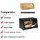 HOMEKOKO Wood Bread Box for Kitchen Counter Single Layer Bamboo Large Capacity Food Storage Bin BLACK