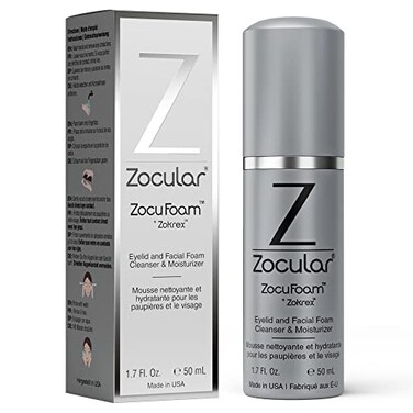 Zocular ZocuFoam Eyelid Cleanser  Foaming Eyelid Scrub  Natural pH Balanced Solution  17 FL OZ 50mL