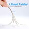 VENROII Macrame Cord 3mm x 328Yards 100 Natural Cotton Macrame Rope String with Wooden Rings 4 Strand Twisted Soft Undyed Cotton Rope for Wall HangingPlant HangerTable RunnerDecorative Projects