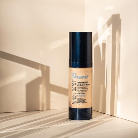 LuneAster HydraGlow Serum Primer  Skinnourishing serum primer with antiaging and brightening properties that hydrates smooths and minimizes the look of pores while extending the wear of makeup