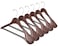 Amber Home 6 Pack Walnut Wide Shoulder Wooden Suit Coat Hangers with Non Slip Pants Bar Solid Wood Jacket Clothes Hangers Smooth Finish for Sweater Pants Heavy Clothes Walnut 6 Pack