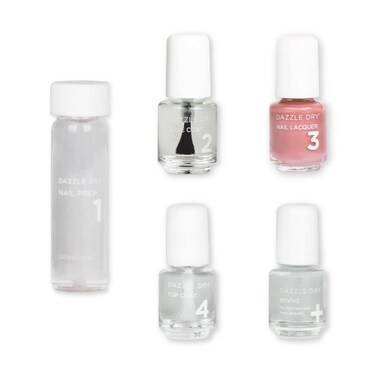 Dazzle Dry Mini Kit 4 Step System  Less is Mauve a full coverage light blushing mauve 5 Piece Kit  5 Manicures